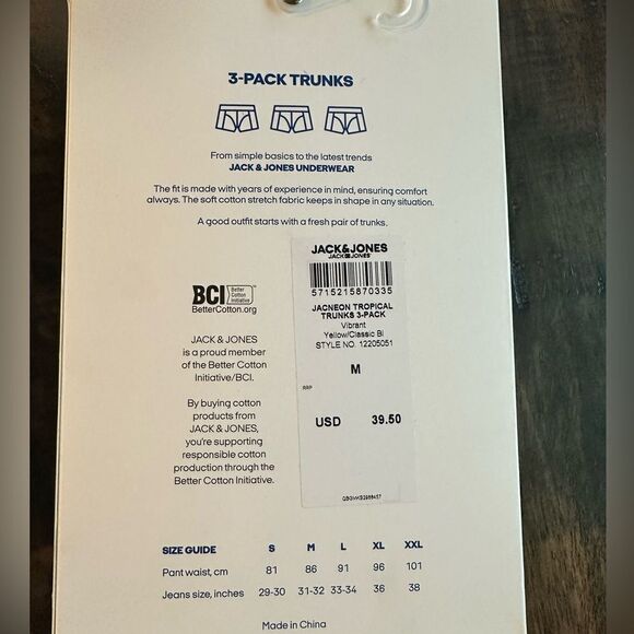 NWT Jack & Jones Men’s 3 Pack Boxer Briefs Multi Color Design - Size M - Picture 10 of 11